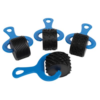 Ready 2 Learn Heavy Duty Paint and Clay Explorer Rollers, Blue/Black, 4 Per Set, 2 Sets (CE-6759-2)
