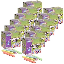 Pacon Blackboard Chalk, 5 Assorted Colors, 3/8 x 3-1/4, 60 Pieces Per Pack, 12 Packs (CK-1761-12)