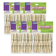 Creativity Street® Spring Clothespins, 3-3/8, Natural, 50 Per Pack, 6 Packs (CK-365801-6)