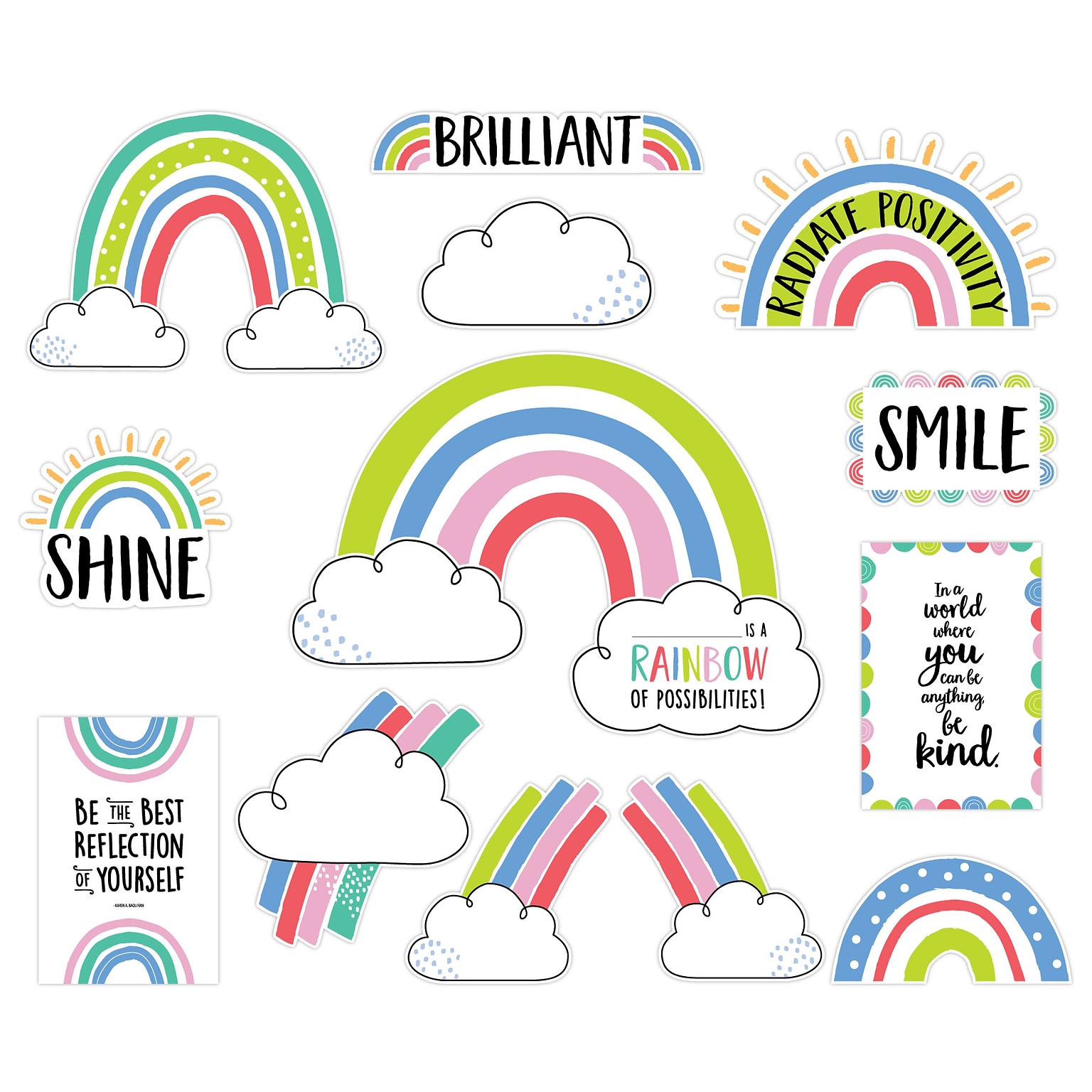 Creative Teaching Press Rainbow Doodles Doodly Rainbows Bulletin Board Set, 17/Set (CTP10425)