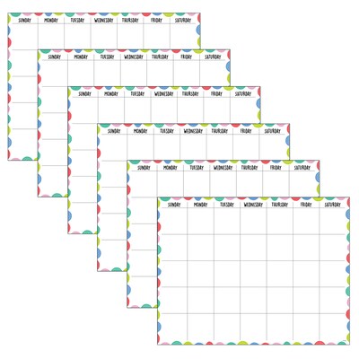 Creative Teaching Press Rainbow Doodles Calendar Chart, Pack of 6 (CTP10443-6)