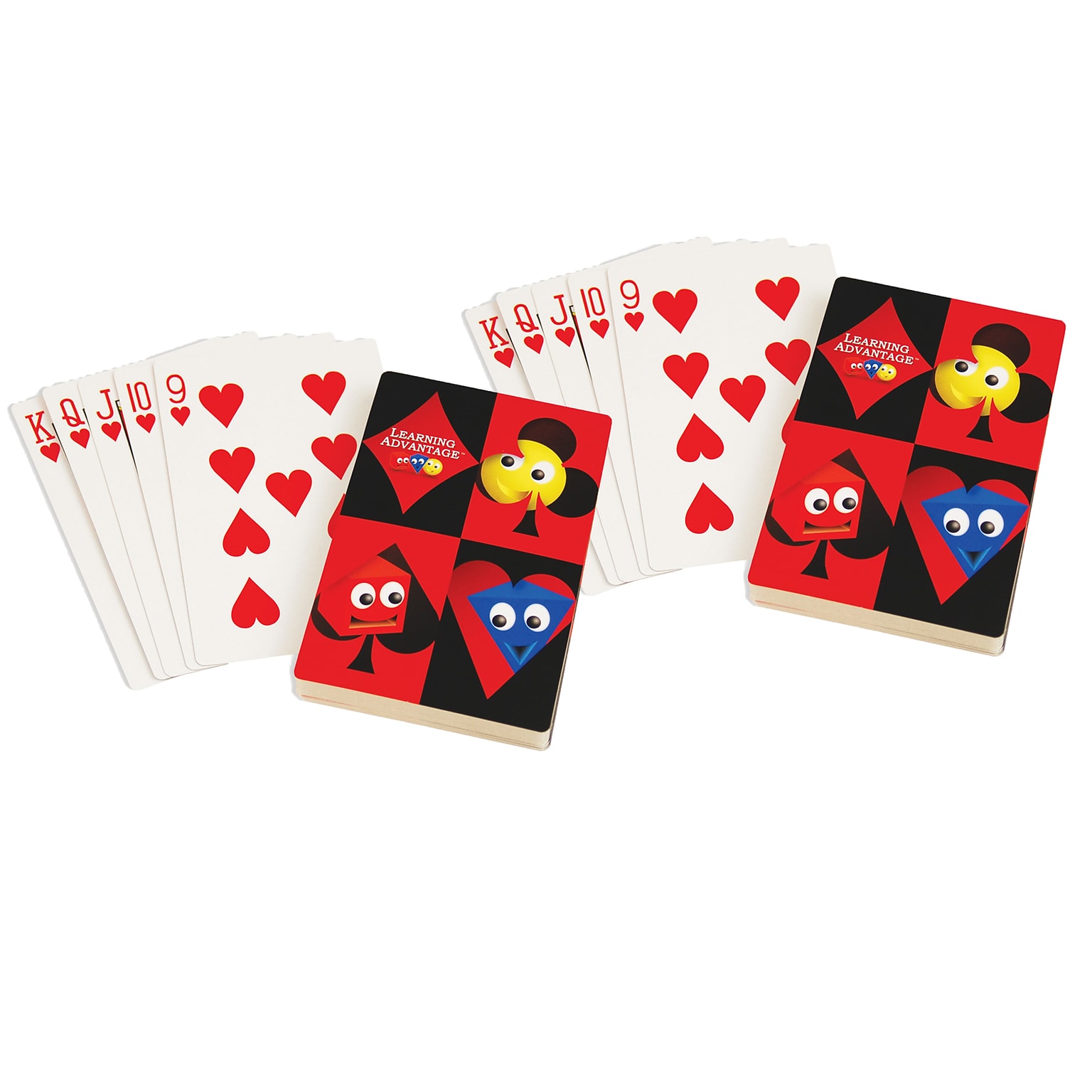 Learning Advantage™ Giant Playing Cards, 4.50 x 6.75, 52 Per Pack, 2 Packs (CTU7658-2)