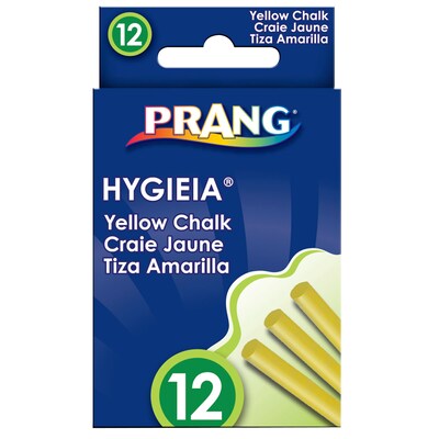Prang Hygieia Dustless Board Chalk, Yellow, 12/Pack, 36 Packs (DIX31344-36)