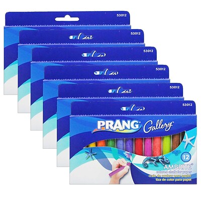 Prang Ambrite Paper Chalk, Assorted Colors, 12/Pack, 6 Packs (DIX53012-6)