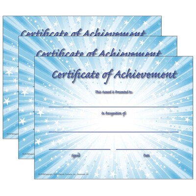 Hayes Publishing Certificate of Achievement, 8.5 x 11, 30 Per Pack, 3 Packs (FLPVA707-3)