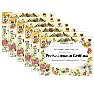 Hayes Publishing Pre-Kindergarten Certificate, 30/Pack, 6 Packs (H-VA199CL-6)