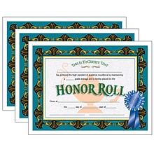 Hayes Publishing Honor Roll Certificate, 30/Pack, 3 Packs (H-VA512-3)