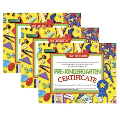 Hayes Publishing Pre-Kindergarten Certificate, 8.5 x 11, 30 Per Pack, 3 Packs (H-VA600-3)