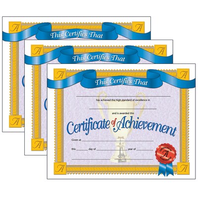 Hayes Publishing Certificate of Achievement, 30 Per Pack, 3 Packs (H-VA608-3)