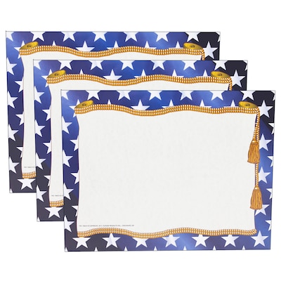 Hayes Publishing Stars Border Certificate, 8.5 x 11, 50 Per Pack, 3 Packs (H-VA655-3)