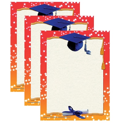 Hayes Publishing Graduation Border Certificate, 8.5 x 11, 50 Per Pack, 3 Packs (H-VA658-3)