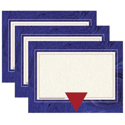 Hayes Publishing Blue Marble Border Certificate, 8.5 x 11, 50 Per Pack, 3 Packs (H-VA659-3)