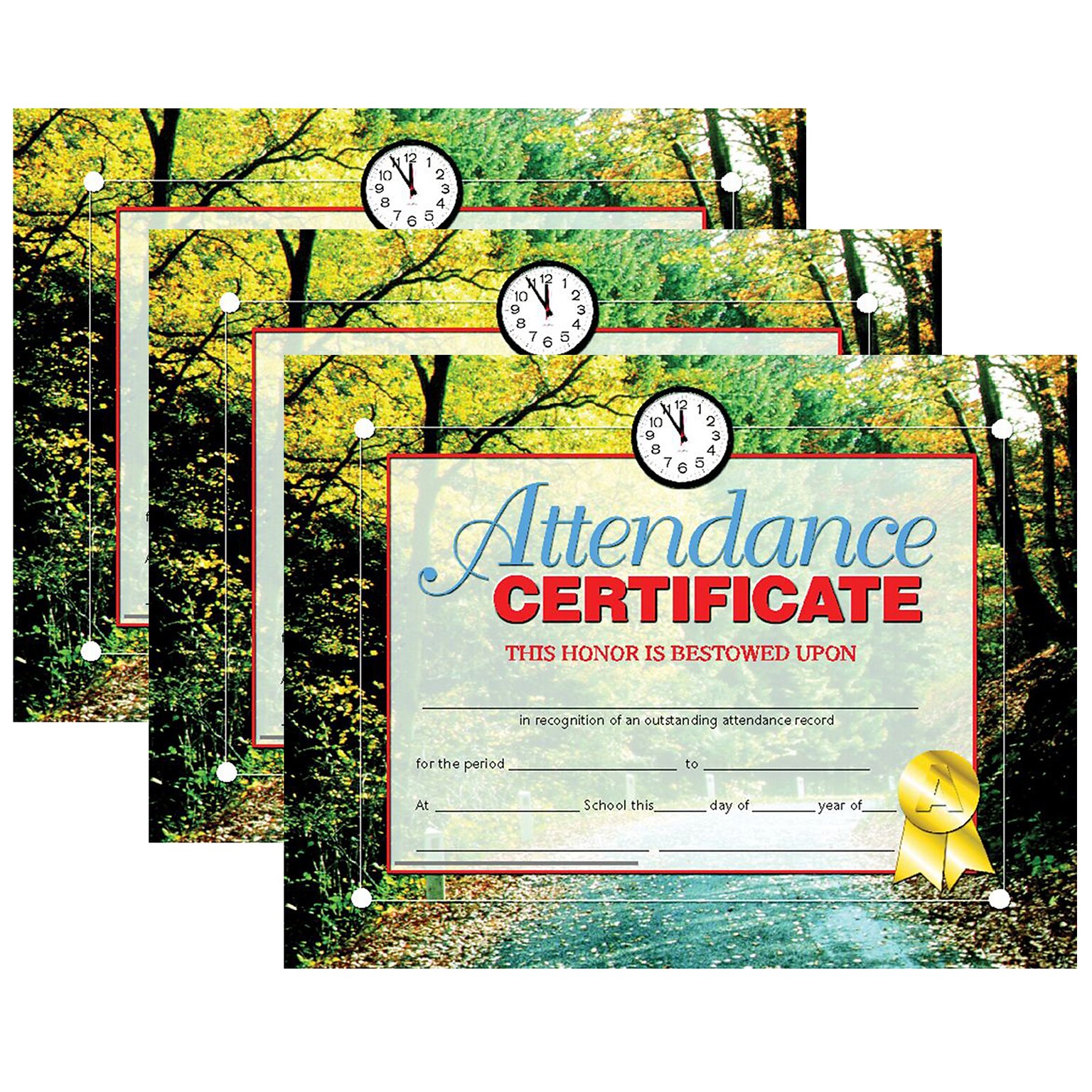 Hayes Publishing Attendance Certificate, 30 Per Pack, 3 Packs (H-VA680-3)