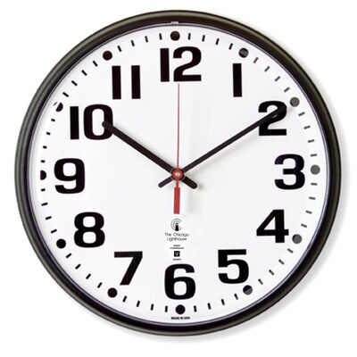 Chicago Lighthouse Atomic Movement Commercial/Residential Wall Clock, Plastic/Metal, 12.75 (ILC67300300)