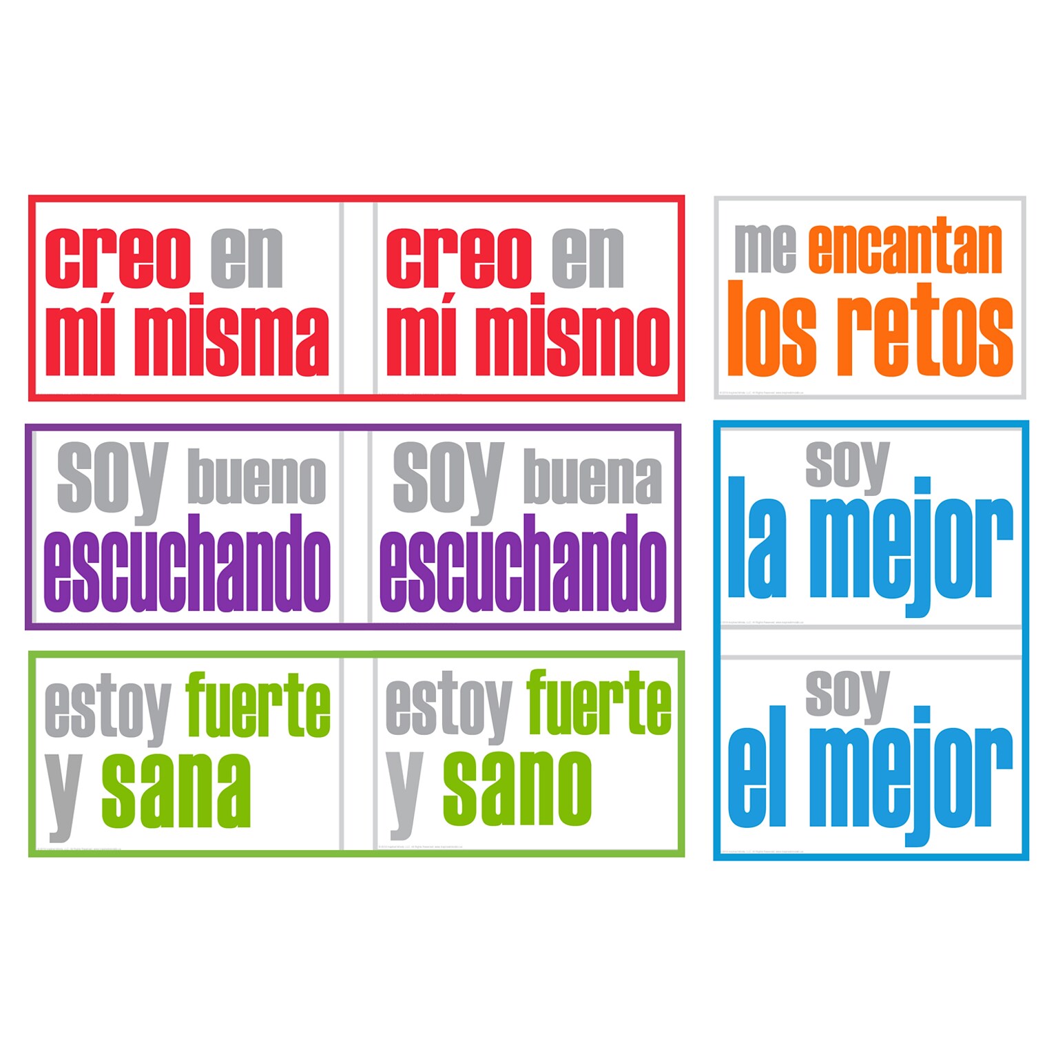INSPIRED MINDS 11 x 17 Spanish Positivity Posters, Pack of 5 (ISM52355S)