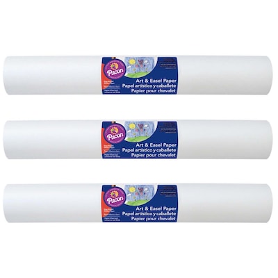 Art Street Art & Easel Roll, 18" x 50', White, 3 Rolls (PAC4772-3)