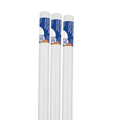 Pacon Project Paper Roll, 24 x 30, White, 3 Rolls (PAC5031-3)