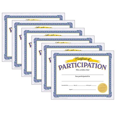 TREND Certificate of Participation Classic Certificates, 30 Per Pack, 6 Packs (T-11303-6)