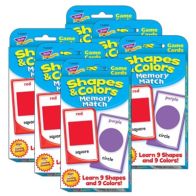 TREND Shapes and Colors Memory Match Challenge Cards, 6 Packs (T-24007-6)