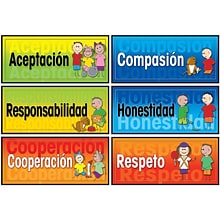 Poster Pals 8 x 18 Spanish Character Education Posters, 6 Poster Set (PSZSN14)