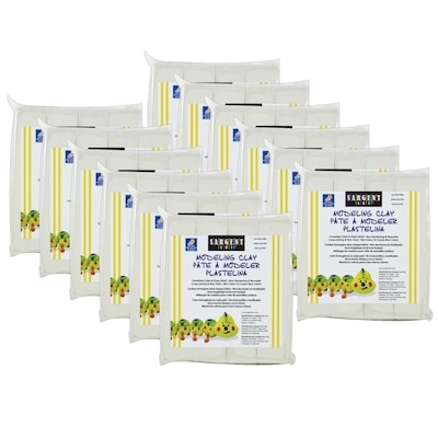 Sargent Art® Non-Hardening Modeling Clay, Cream, 1 lb. Per Pack, 12 Packs (SAR224000-12)