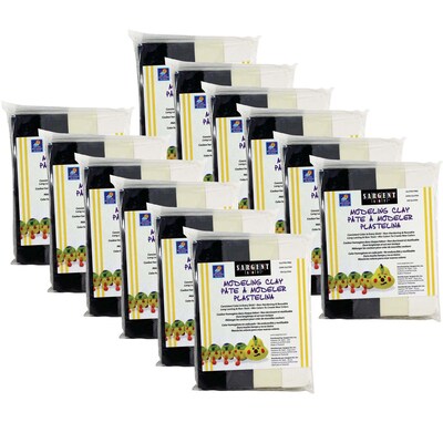 Sargent Art Non-Hardening Modeling Clay, 1lb/Pack, Natural Colors, 12 Packs (SAR224007-12)