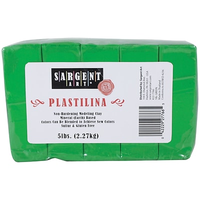 Sargent Art® Plastilina Non-Hardening Modeling Clay, Green, 5 lbs. (SAR227766)
