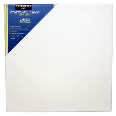 Sargent Art® 100% Cotton Stretched Canvas, Double Primed, 12 x 12, Pack of 5 (SAR902017-5)