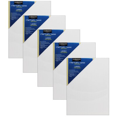 Sargent Art 100% Cotton Stretched Canvas, Double Primed, 9 x 12, Pack of 5 (SAR902018-5)