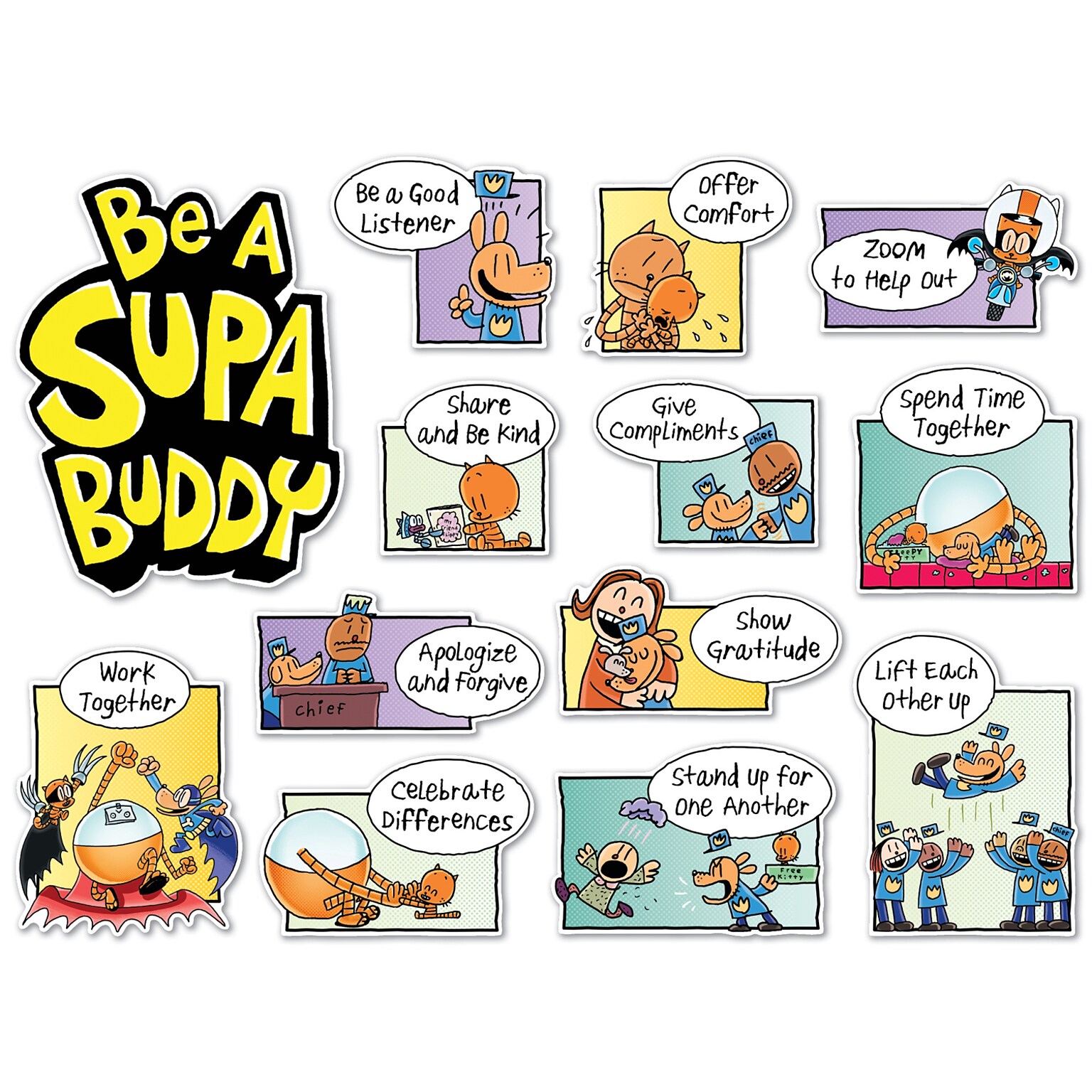 Scholastic Dog Man Be a Supa Buddy Bulletin Board Set (SC-862613)