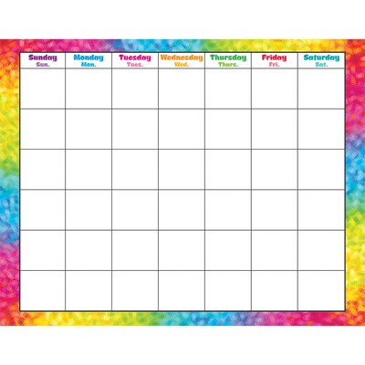 TREND Colorful Brush Strokes Wipe-Off Calendar, Monthly, Pack of 6 (T-27011-6)