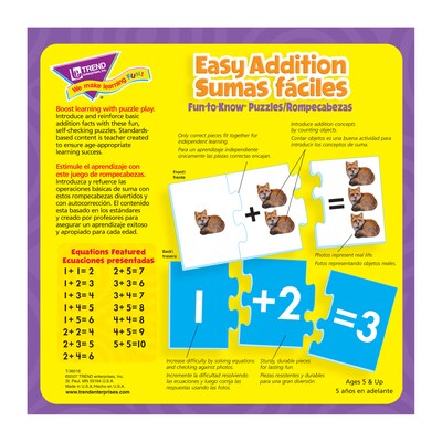 TREND Easy Addition/Sumas faciles Fun-to-Know® Puzzles (T-36018)