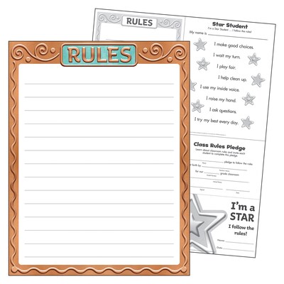 TREND I Heart Metal Rules Learning Chart, 17 x 22, Pack of 6 (T-38463-6)