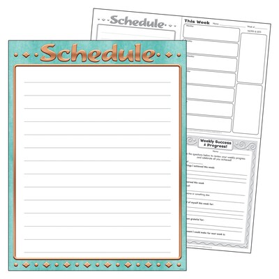 TREND I Heart Metal Schedule Chart, 17" x 22", Pack of 6 (T-38464-6)