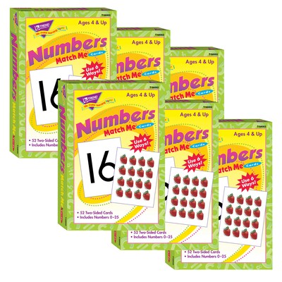 TREND Numbers 0-25 Match Me Cards, 6 Sets (T-58002-6)