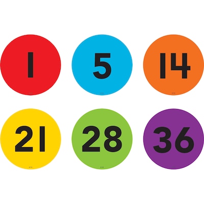 Teacher Created Resources® Spot On® Numbers 1-36 Floor Markers, 4, Multicolored (TCR77512)