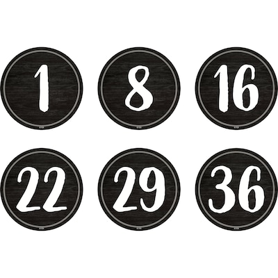Teacher Created Resources® Spot On® Floor Markers Modern Farmhouse Numbers 1-36, 4, Black/White (TC