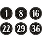 Teacher Created Resources® Spot On® Floor Markers Modern Farmhouse Numbers 1-36, 4", Black/White (TCR77531)