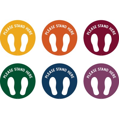 Teacher Created Resources® Spot On® Floor Markers Please Stand Here, 7, Assorted (TCR77533)