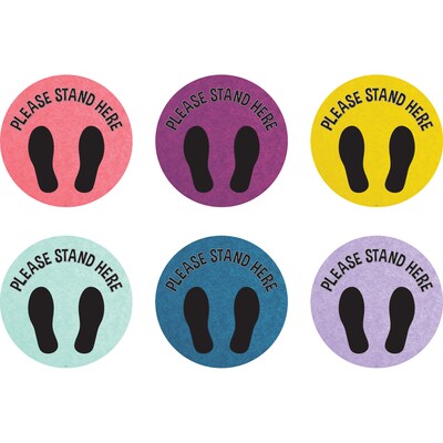 Teacher Created Resources® Spot On® Floor Markers Oh Happy Day Please Stand Here, 10-1/2, Assorted (TCR77537)