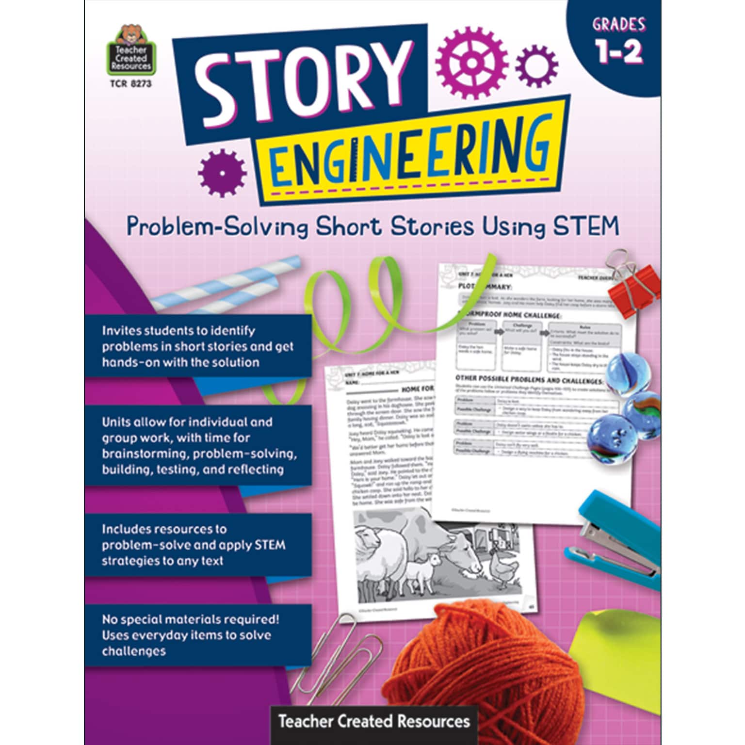 Teacher Created Resources® Story Engineering: Problem-Solving Short Stories Using STEM, Grade 1-2, Paperback (TCR8273)