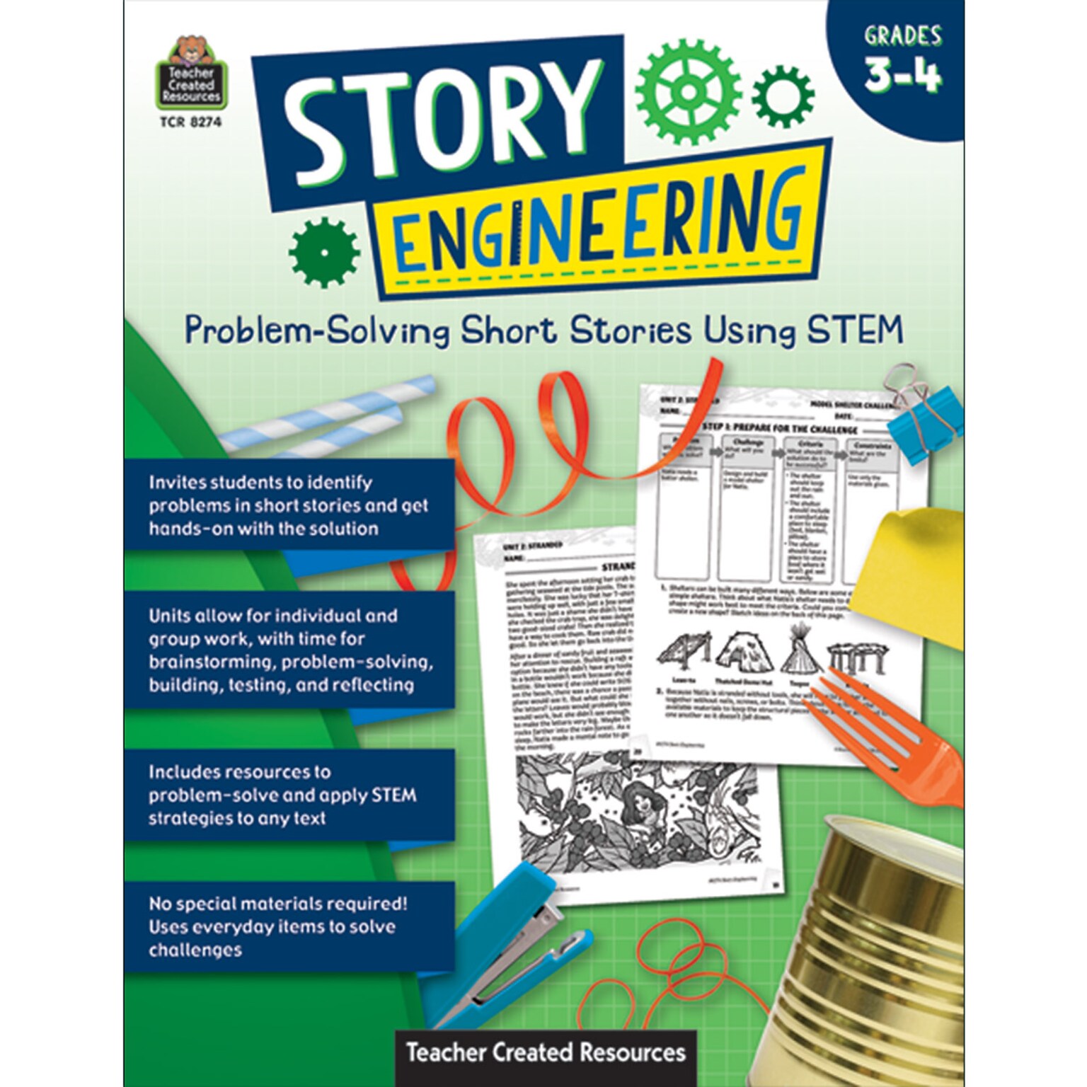 Teacher Created Resources® Story Engineering: Problem-Solving Short Stories Using STEM, Grade 3-4, Paperback (TCR8274)
