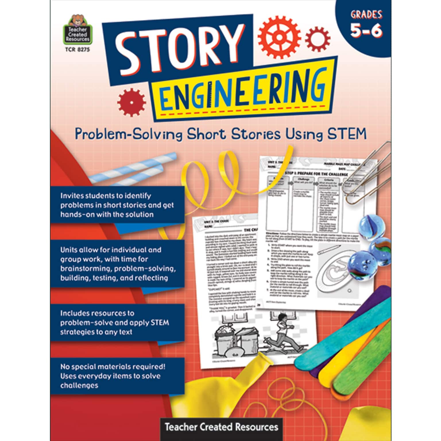 Teacher Created Resources® Story Engineering: Problem-Solving Short Stories Using STEM, Grade 5-6, Paperback (TCR8275)