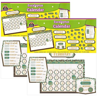 Teacher Created Resources Eucalyptus Calendar Bulletin Board Set, 2 Sets (TCR8452-2)