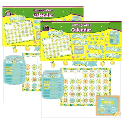 Teacher Created Resources Lemon Zest Calendar Bulletin Board Set, 2 Sets (TCR8479-2)