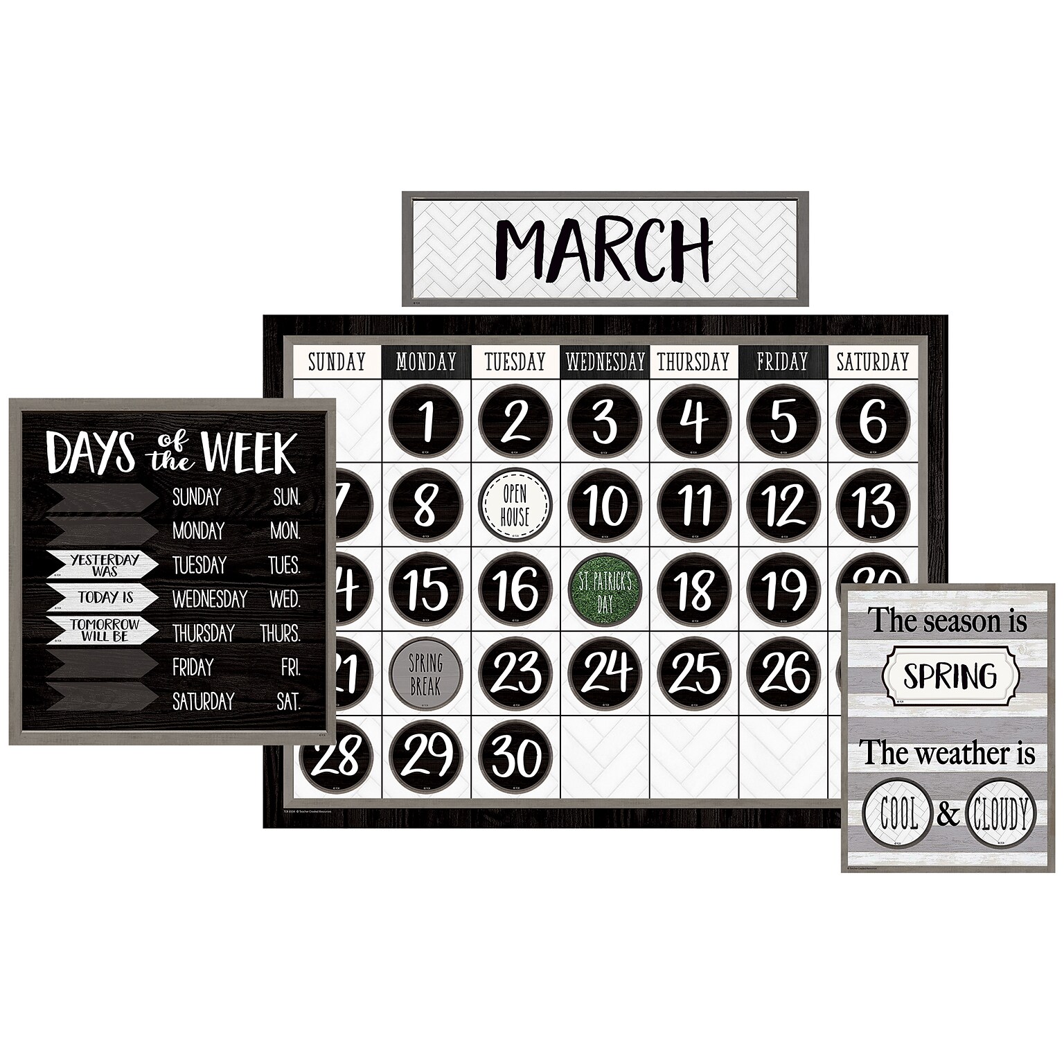 Teacher Created Resources Modern Farmhouse Calendar Bulletin Board (TCR8504)