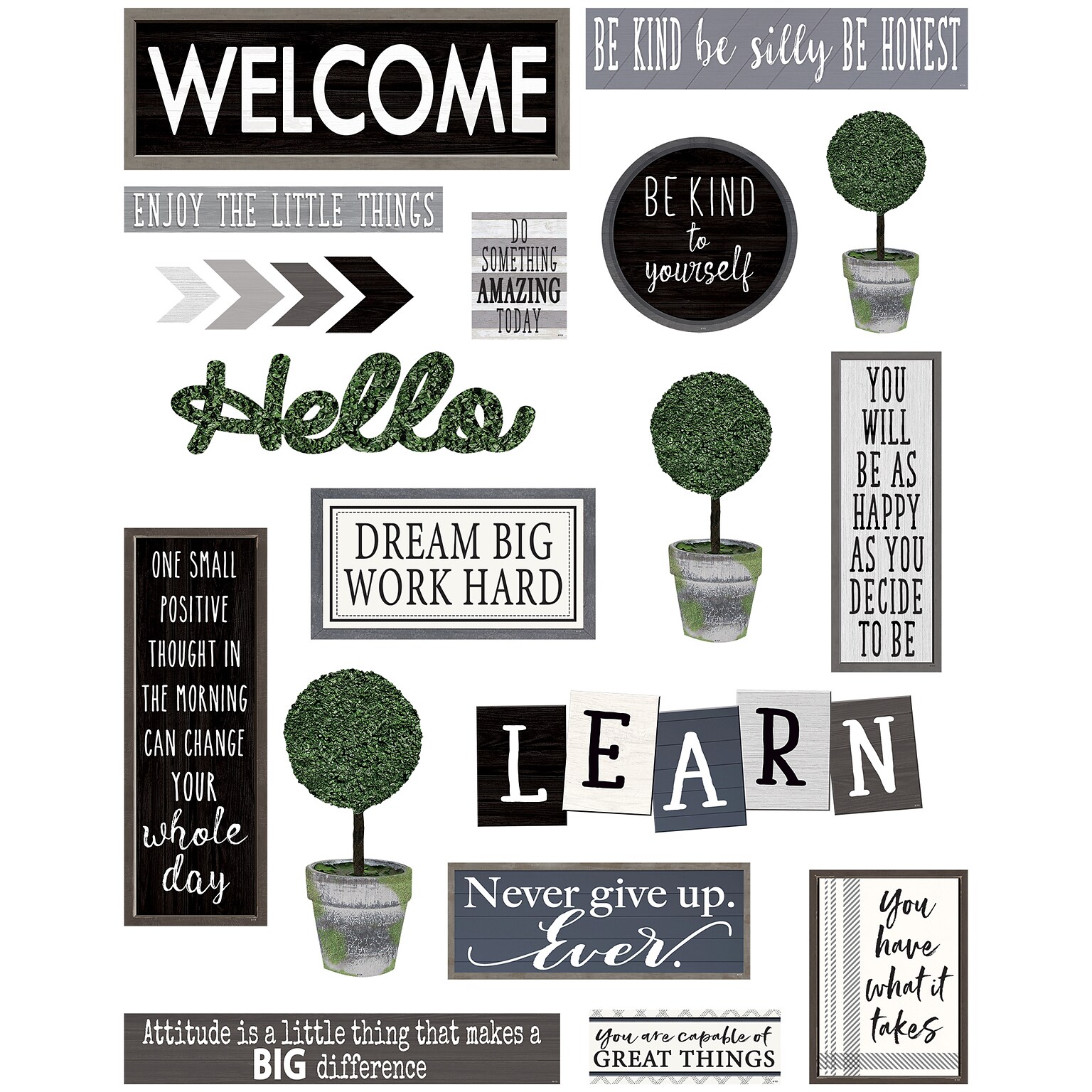 Teacher Created Resources Wall Décor Bulletin Board Set, Modern Farmhouse, 21/Set (TCR8505)