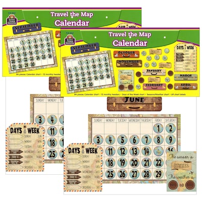 Teacher Created Resources Travel the Map Calendar Bulletin Board Set, 2 Sets (TCR8567-2)