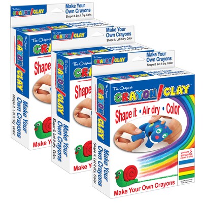 The Pencil Grip™ Crayon Clay™, 5 Assorted Colors, 125 grams Per Pack, 3 Packs (TPG662-3)