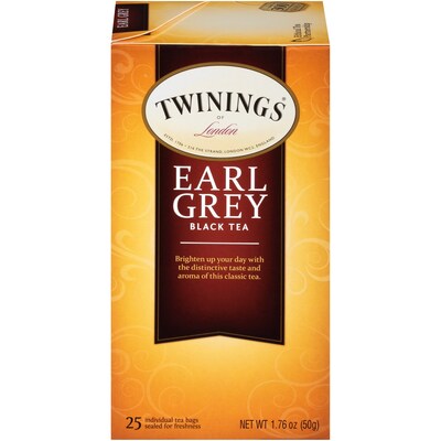 Twinings of London Earl Grey Tea Bags, 25/Box (TNA51728)